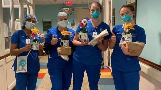 Front line healthcare workers enjoy Mother's Day gifts from the community